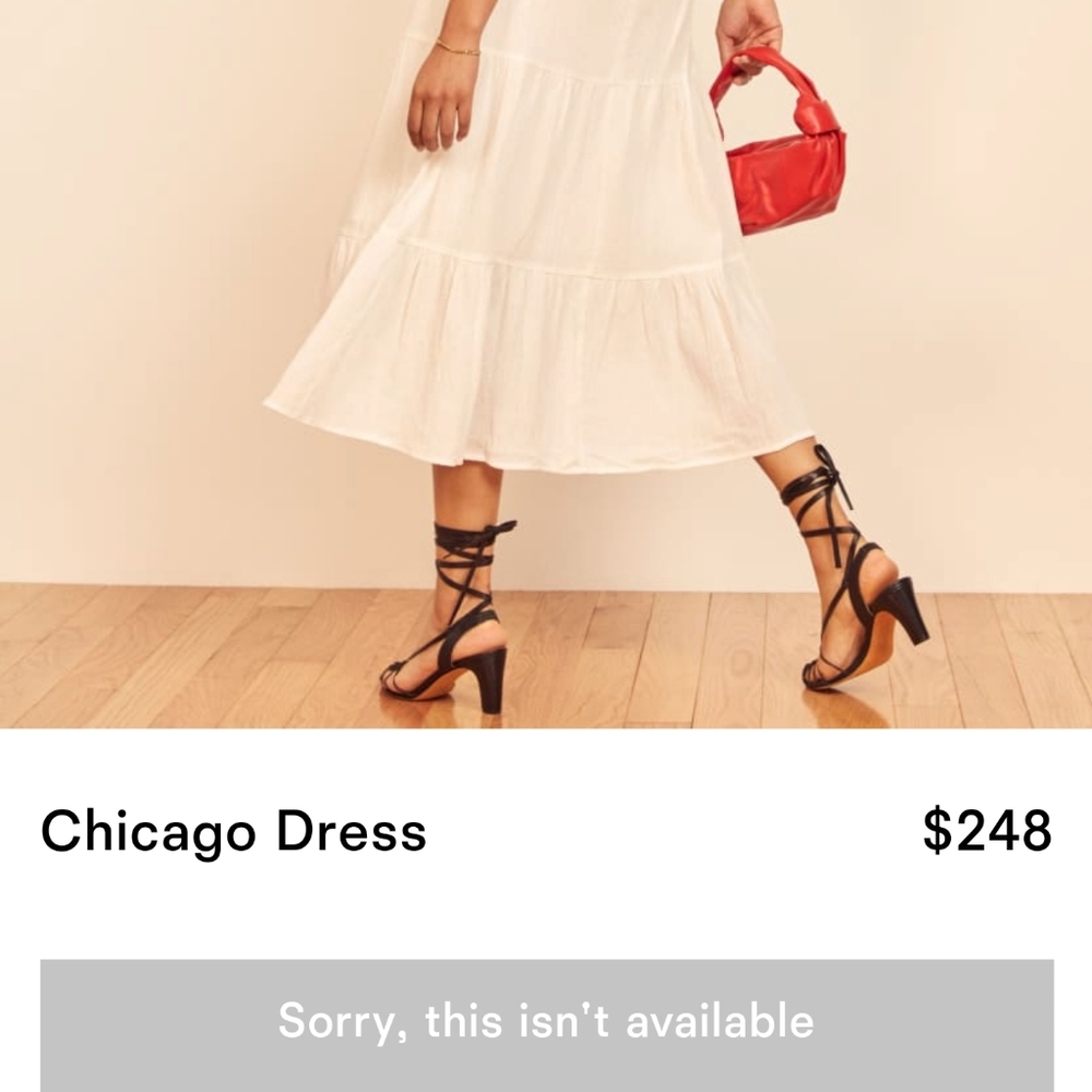 Reformation Chicago dress NWOT - Ivory, size 4 - Picture 5 of 13